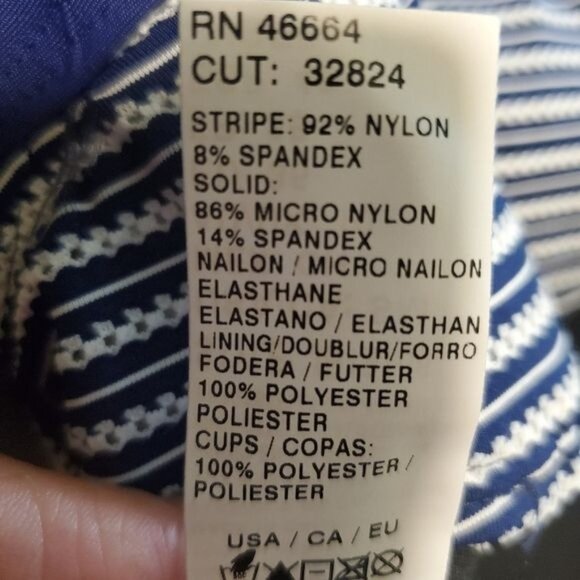 Juicy Couture womens bikini Swim top Bandeau Striped Navy Bra Size Small new - Picture 6 of 6